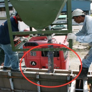 Pouring Foam Concrete into Formwork